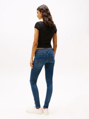 blauw sophie low rise skinny jeans voor dames - tommy jeans