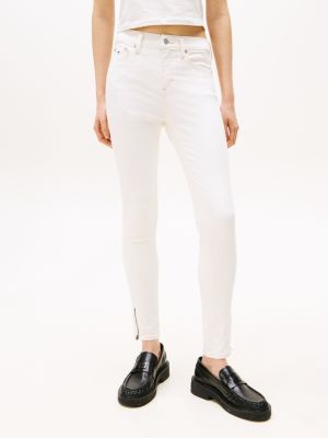 beige nora knöchellange skinny jeans für damen - tommy jeans