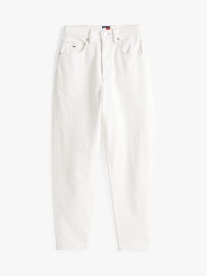 white light wash ultra high rise mom jeans for women tommy jeans