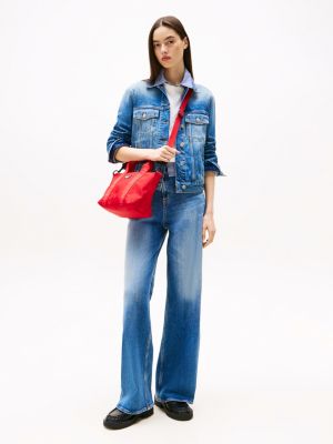 jeans claire larghi a vita alta blue da donne tommy jeans