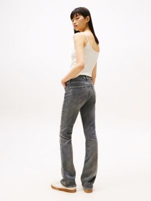 grey maddie mid rise bootcut black jeans for women tommy jeans