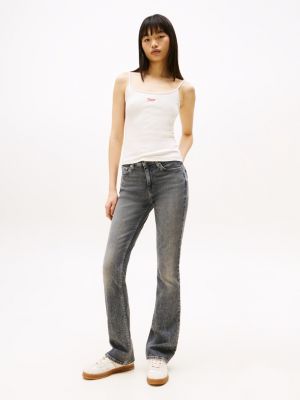 grey maddie bootcut jeans mit mittelhohem bund für damen - tommy jeans