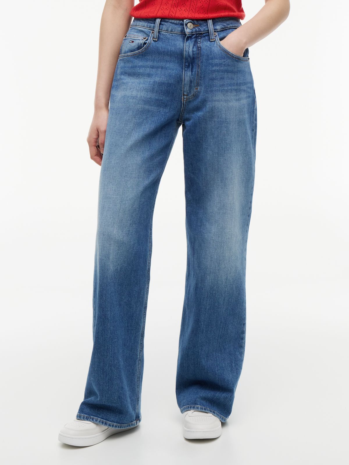 Mia Mid Rise Relaxed Straight Jeans — Blue