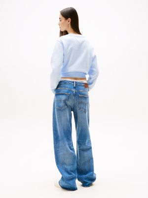 blue mia mid rise relaxed straight jeans for women tommy jeans