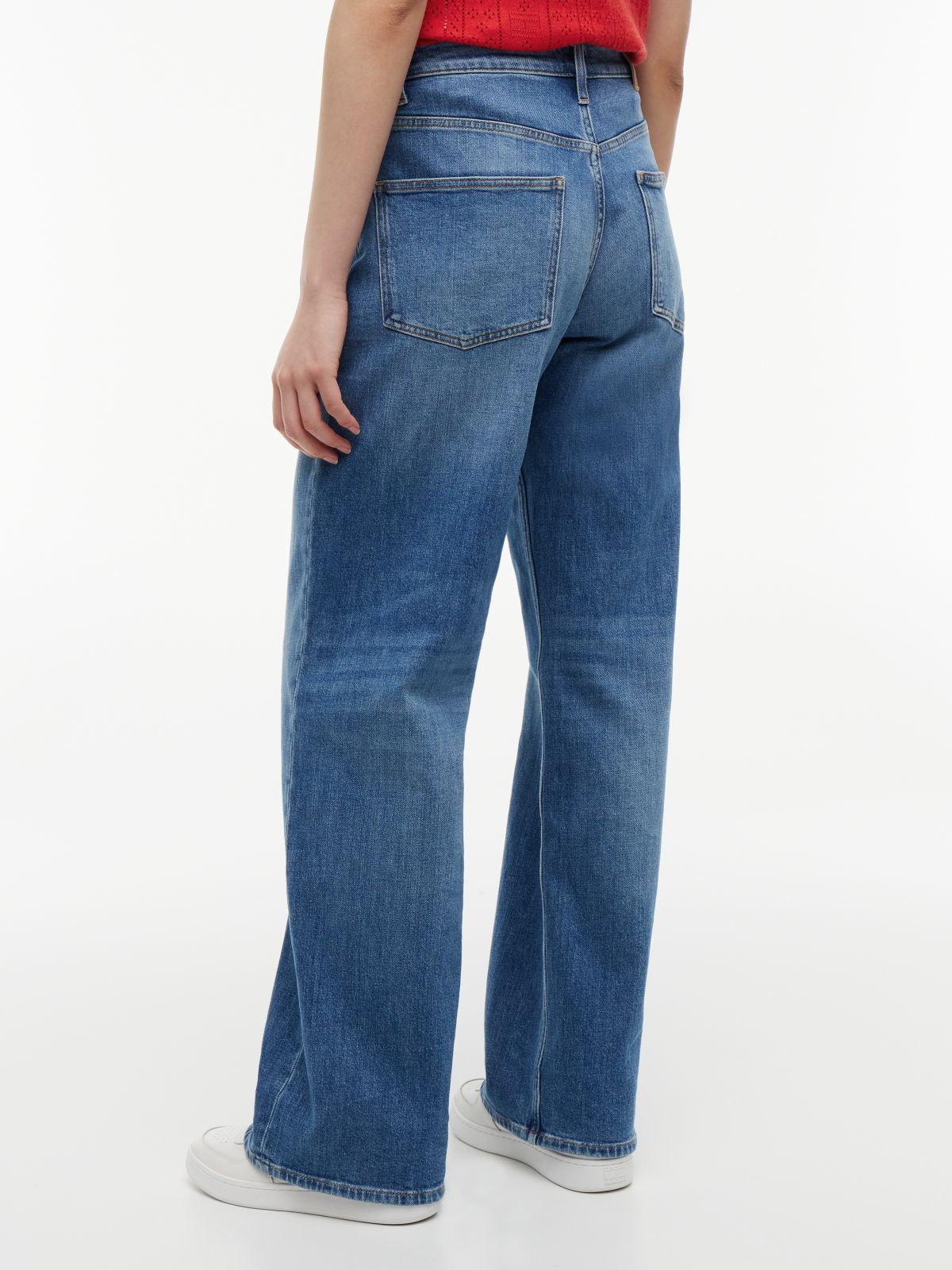 Mia Mid Rise Relaxed Straight Jeans — Blue