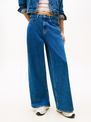 blue charlie mid rise loose jeans for women tommy jeans