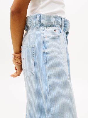 niebieski luźne jeansy z talią typu paperbag dla kobiety - tommy jeans
