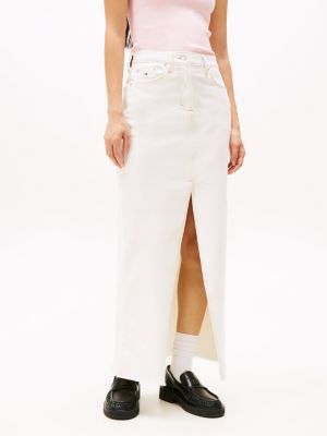 beige claire denim maxirok voor dames - tommy jeans