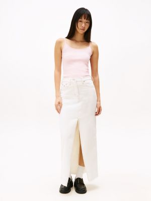 beige claire denim maxi skirt for women tommy jeans