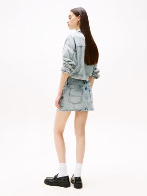 blue denim mini skirt for women tommy jeans