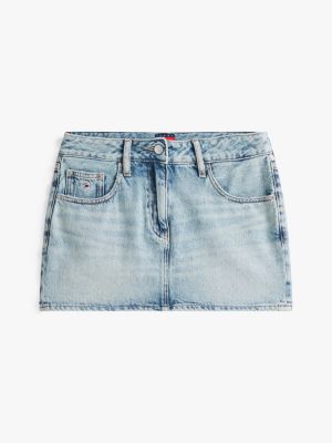 minigonna in denim blu da donne tommy jeans