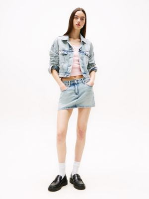 blue denim minirok voor dames - tommy jeans