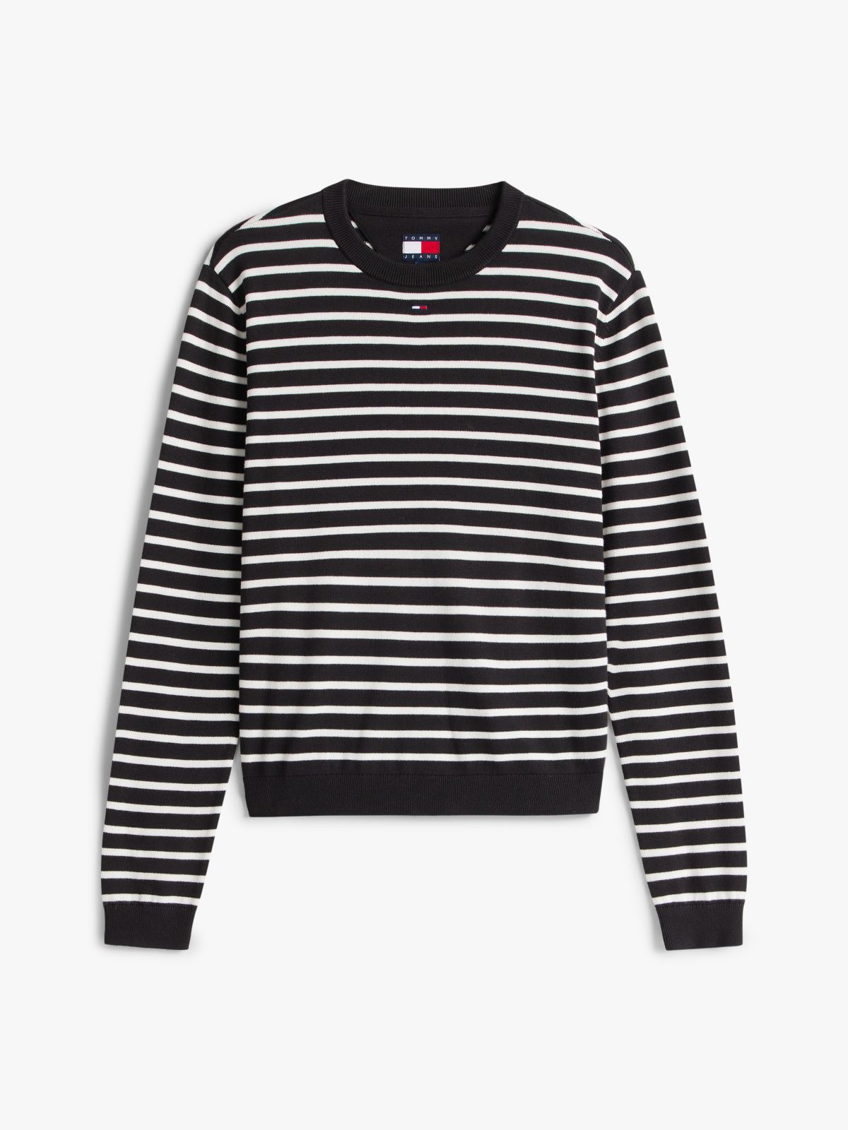 Flag Embroidery Crew Neck Jumper — Black