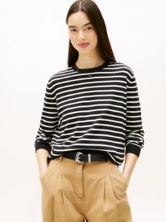 Flag Embroidery Crew Neck Jumper — Black 1