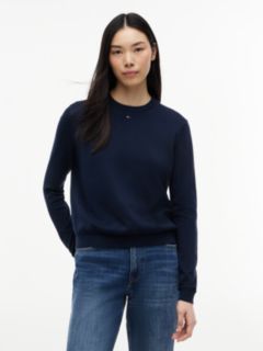 Flag Embroidery Crew Neck Jumper — Blue 3