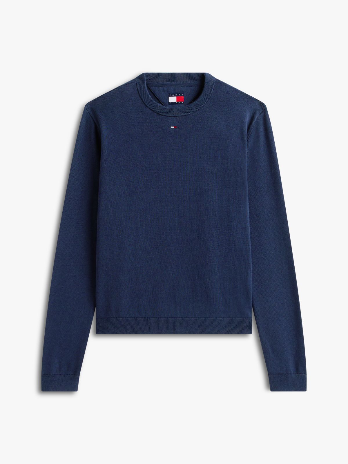 Flag Embroidery Crew Neck Jumper — Blue