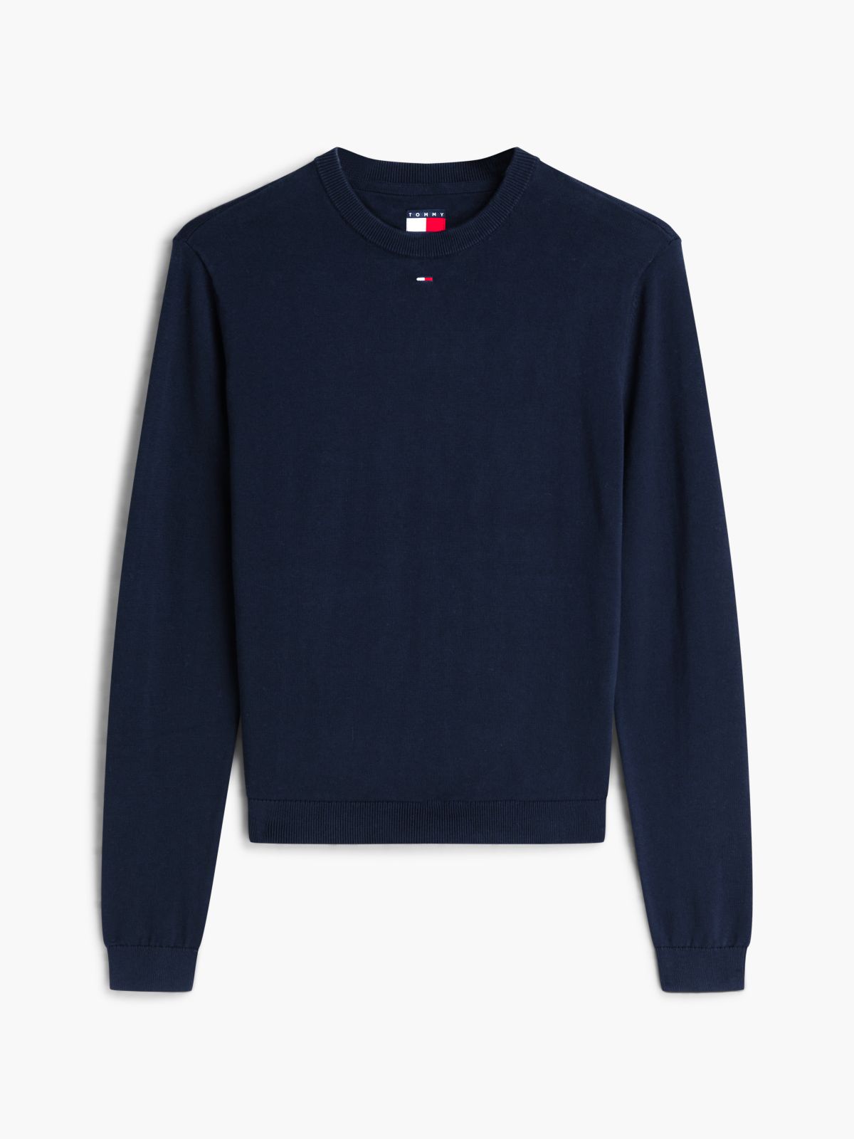 Flag Embroidery Crew Neck Jumper — Blue