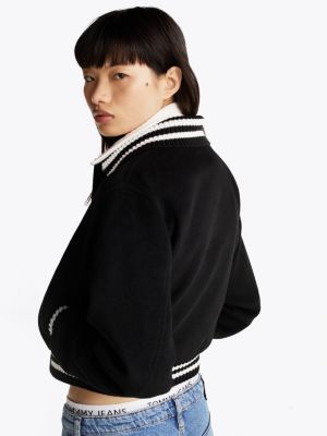 multi varsity cropped bomber jacket for women tommy jeans