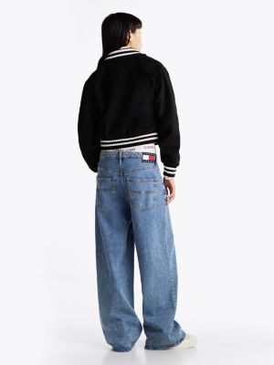 multi varsity cropped bomber jacket for women tommy jeans