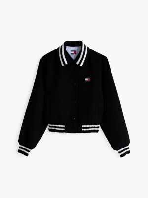 bomber court varsity plusieurs couleurs pour femmes tommy jeans