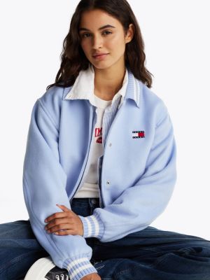 multi varsity cropped bomber jacket for women tommy jeans