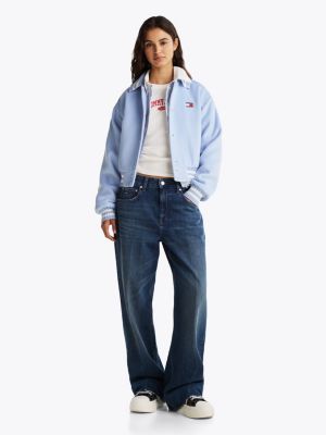 multi varsity cropped bomber jacket for women tommy jeans