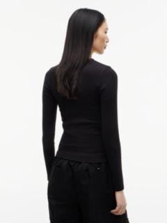 Tommy Badge Slim Long Sleeve T-Shirt — Black 4