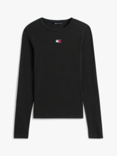 Tommy Badge Slim Long Sleeve T-Shirt — Black 5