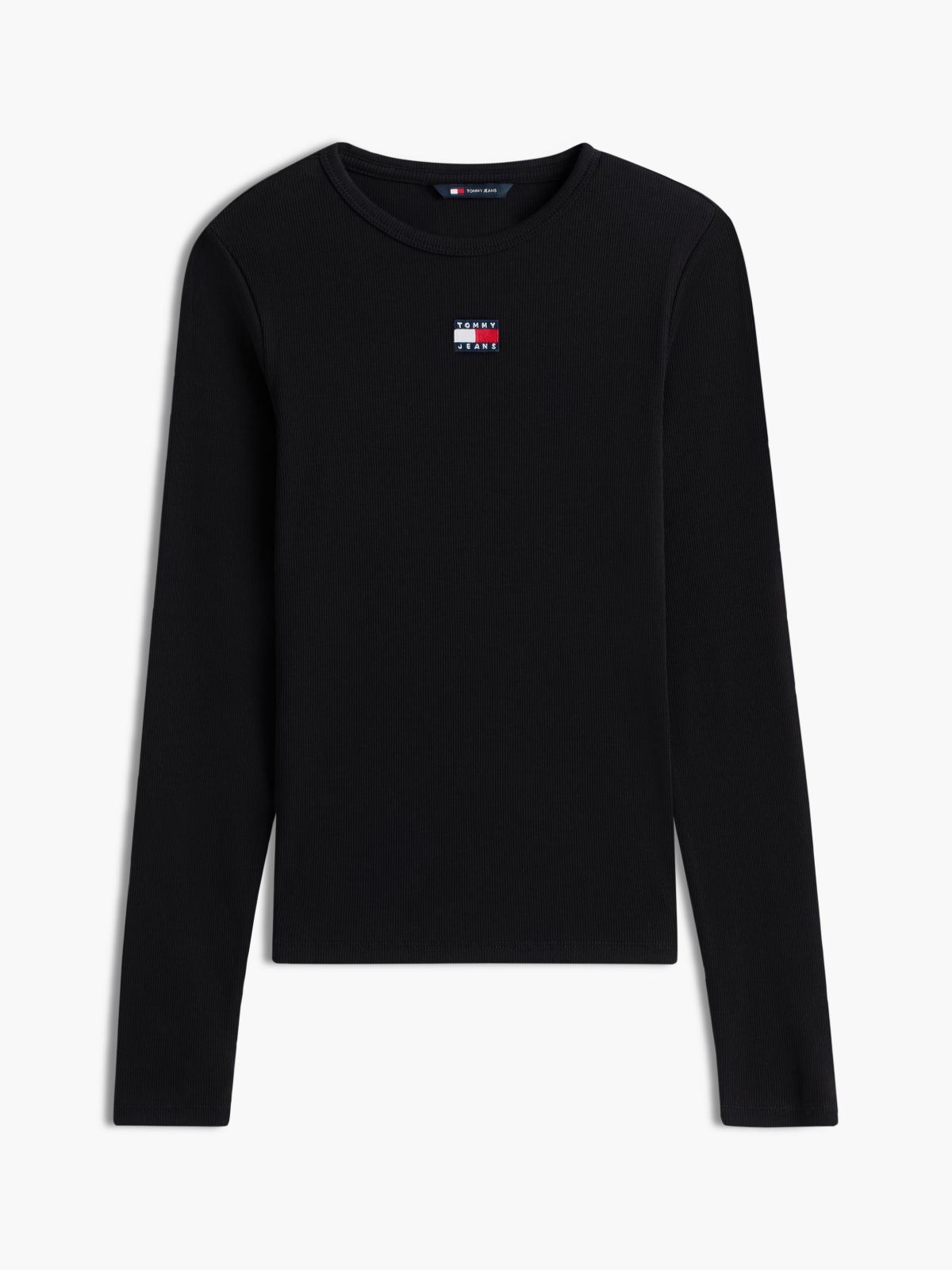 Tommy Badge Slim Long Sleeve T-Shirt — Black
