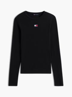 Tommy Badge Slim Long Sleeve T-Shirt — Black 6