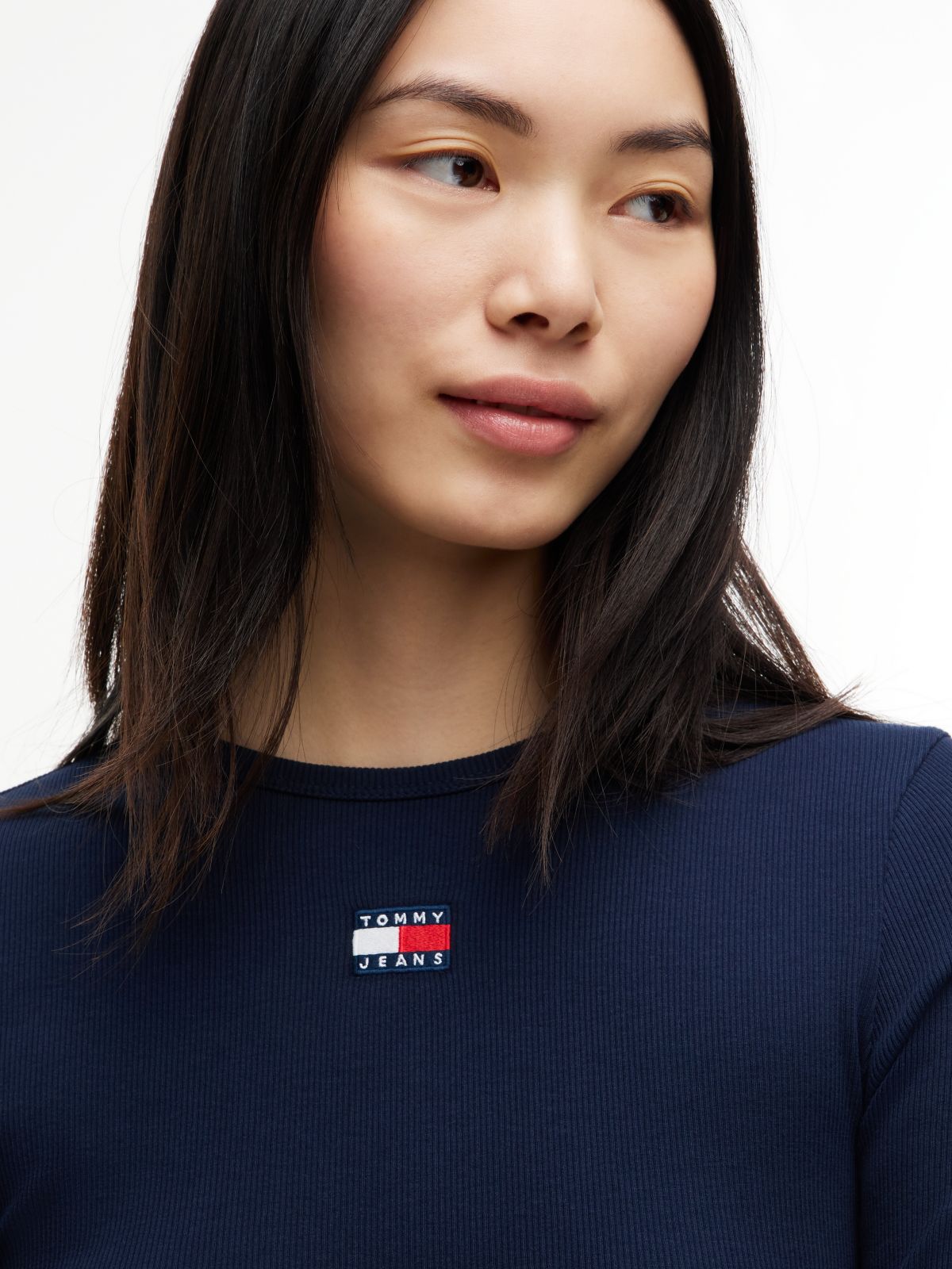 Tommy Badge Slim Long Sleeve T-Shirt — Blue