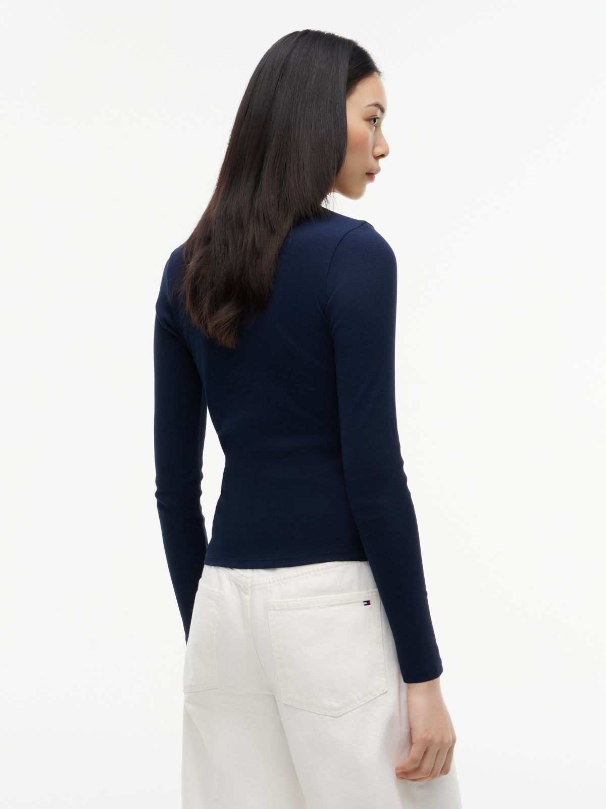 Tommy Badge Slim Long Sleeve T-Shirt — Blue