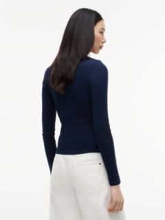 Tommy Badge Slim Long Sleeve T-Shirt — Blue 4