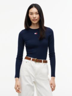 Tommy Badge Slim Long Sleeve T-Shirt — Blue 1