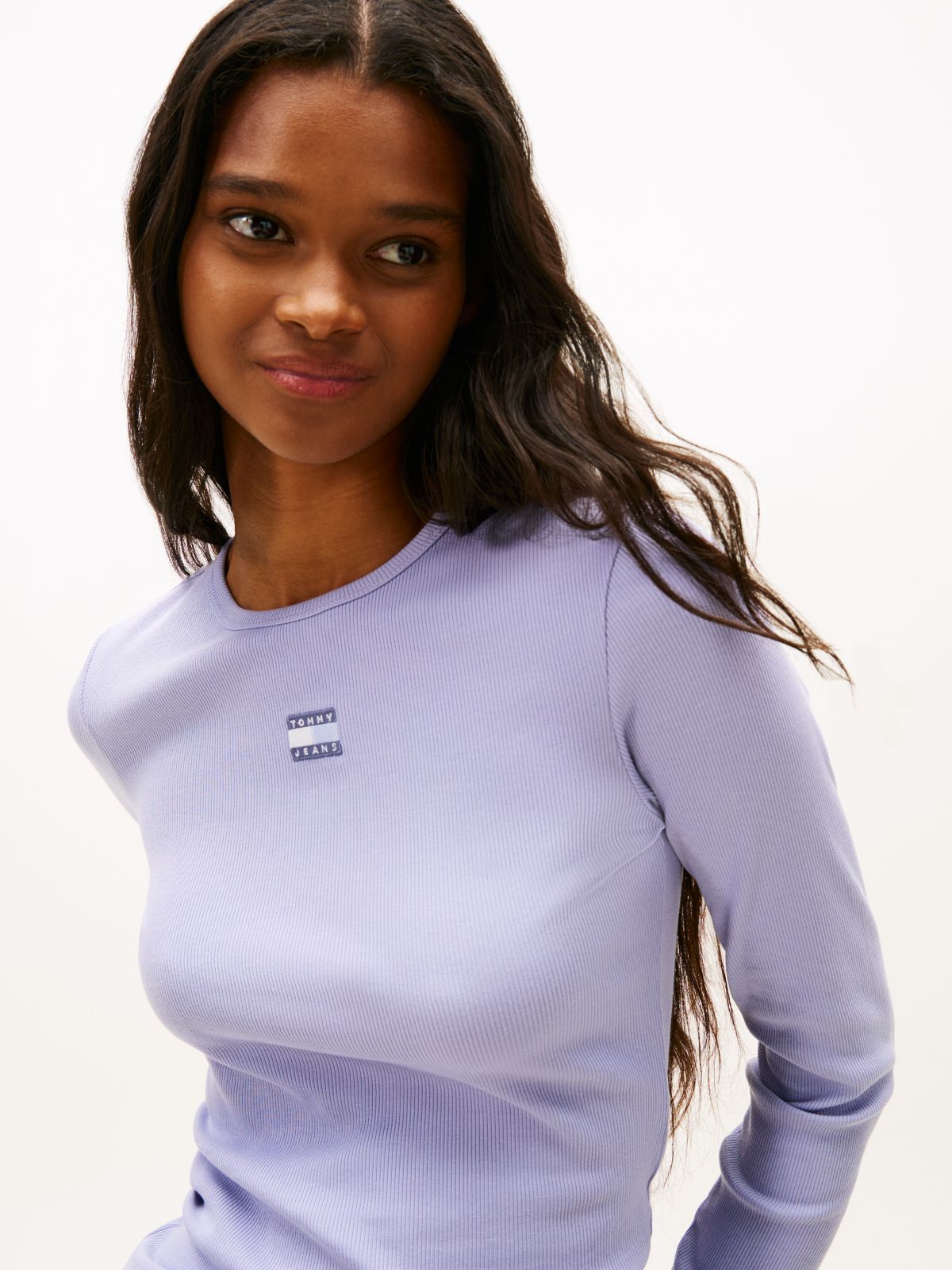 Tommy Badge Slim Long Sleeve T-Shirt — Blue