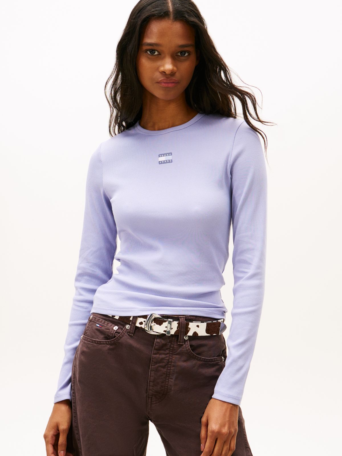 Tommy Badge Slim Long Sleeve T-Shirt — Blue