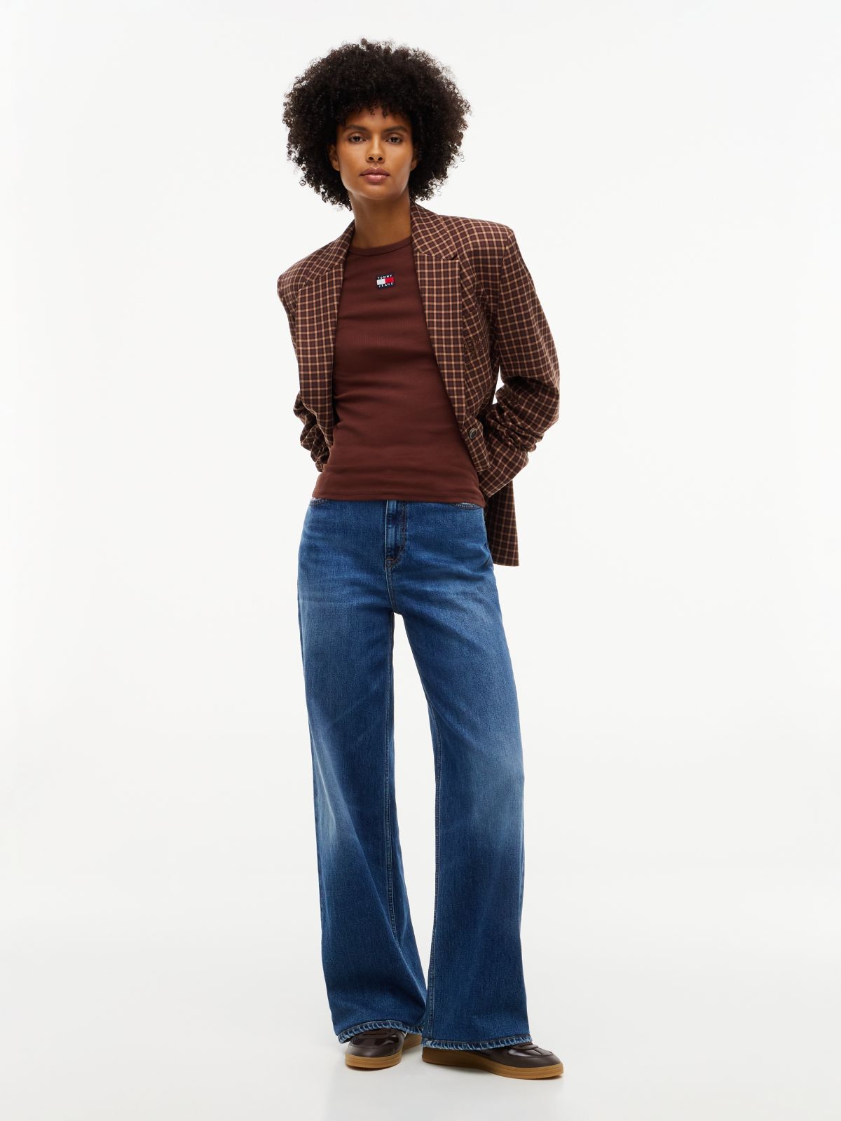 Tommy Badge Slim Long Sleeve T-Shirt — Brown