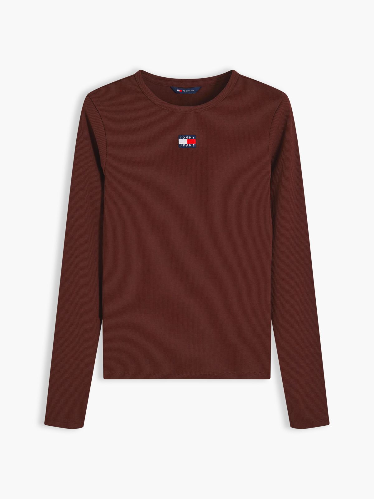 Tommy Badge Slim Long Sleeve T-Shirt — Brown