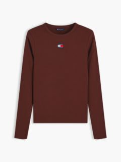 Tommy Badge Slim Long Sleeve T-Shirt — Brown 5