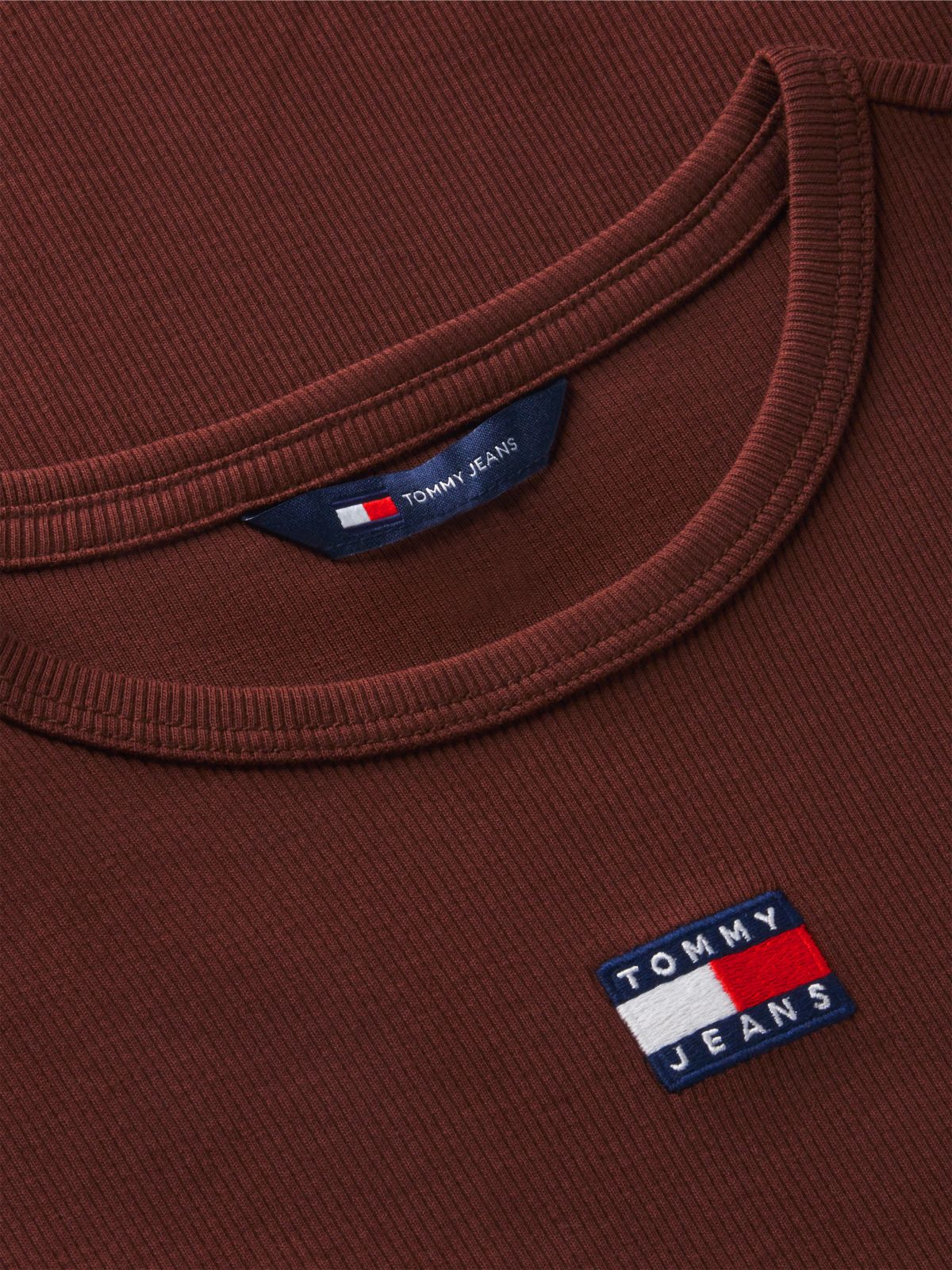 Tommy Badge Slim Long Sleeve T-Shirt — Brown