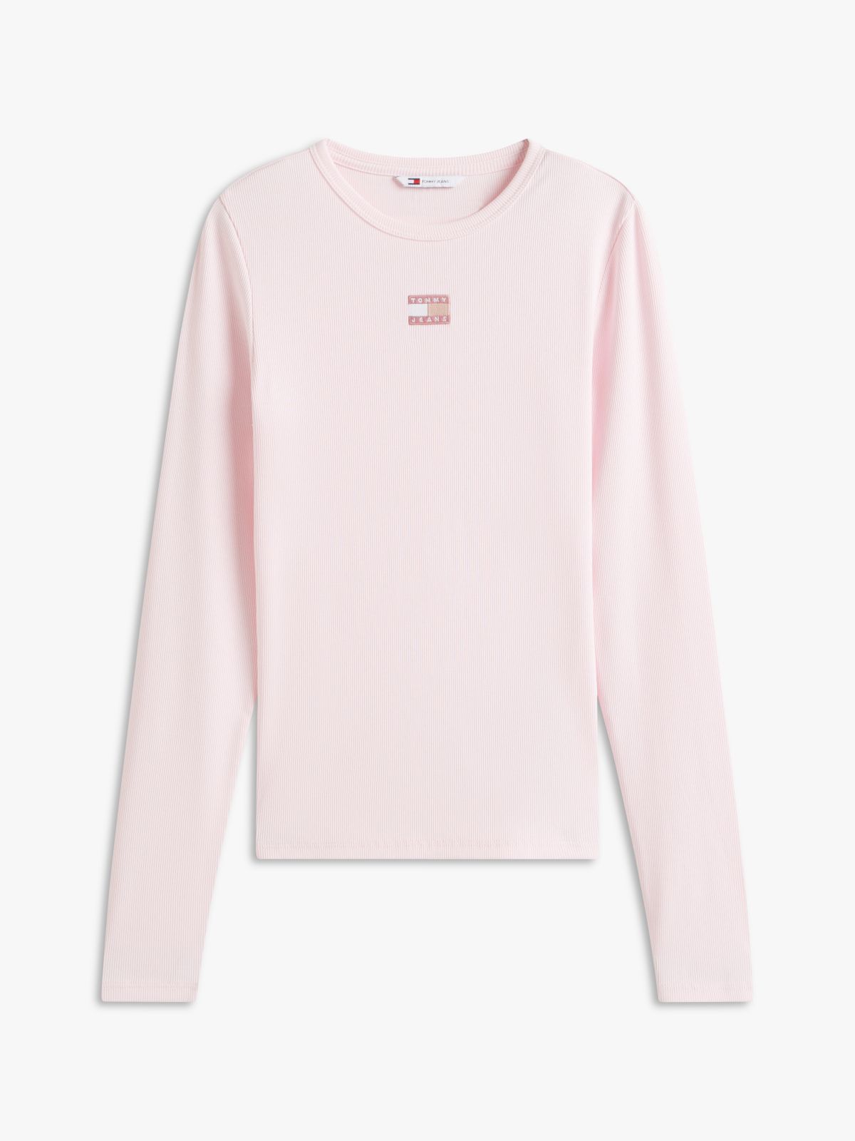 Tommy Badge Slim Long Sleeve T-Shirt — Pink