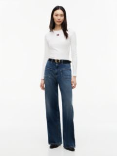 Tommy Badge Slim Long Sleeve T-Shirt — White 2