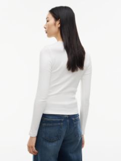 Tommy Badge Slim Long Sleeve T-Shirt — White 4