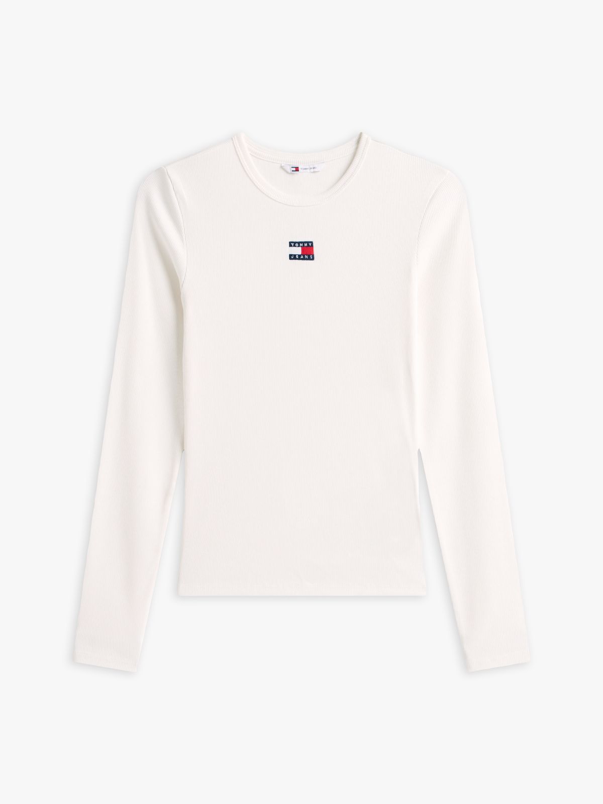 Tommy Badge Slim Long Sleeve T-Shirt — White