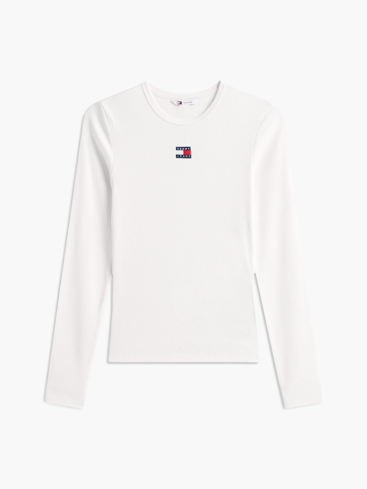 Tommy Badge Slim Long Sleeve T-Shirt — White