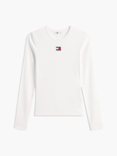 Tommy Badge Slim Long Sleeve T-Shirt — White 6