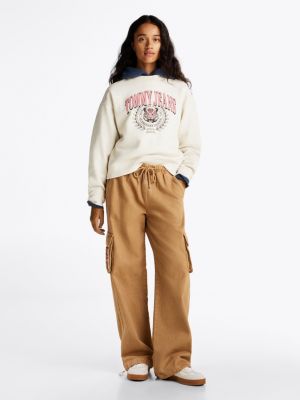 white logo boxy sweatshirt for women tommy jeans