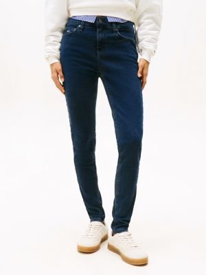 schwarz nora skinny jeans mit mittelhohem bund für damen - tommy jeans