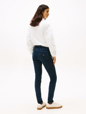 schwarz nora skinny jeans mit mittelhohem bund für damen - tommy jeans