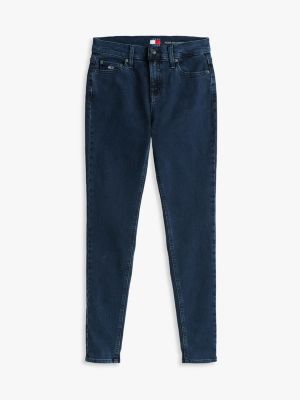 schwarz nora skinny jeans mit mittelhohem bund für damen - tommy jeans